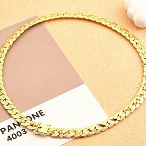 THICK TEXTURED HARD MEDIUM HEAVY HARD BUCKLE CHAIN NECKLACE